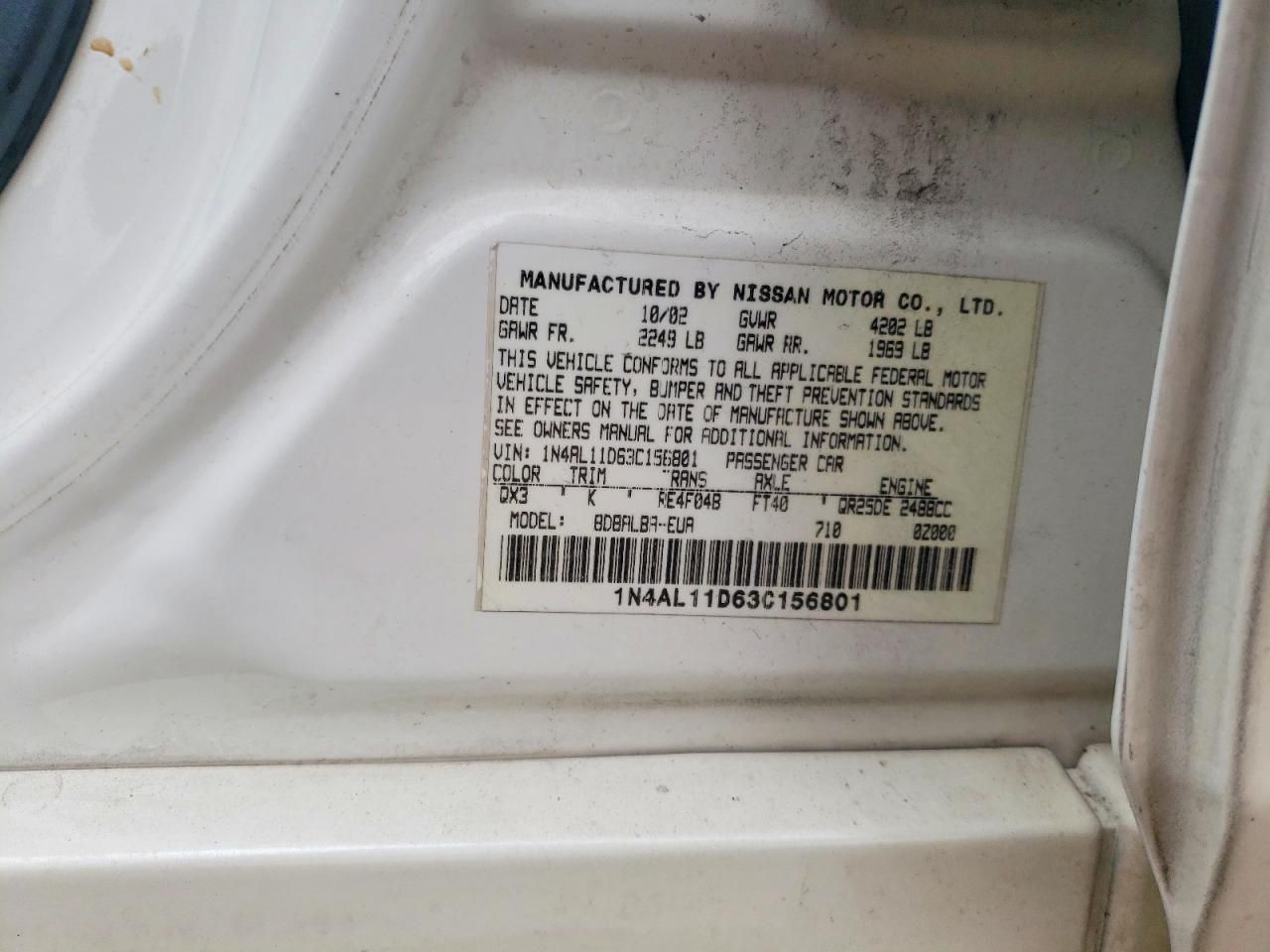 2003 Nissan Altima Base