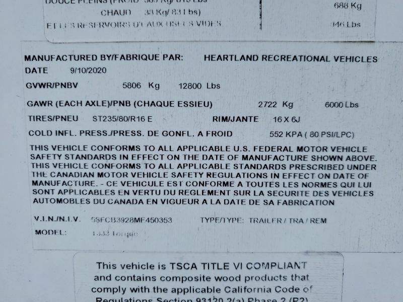 2021 Heartland Torque-RV