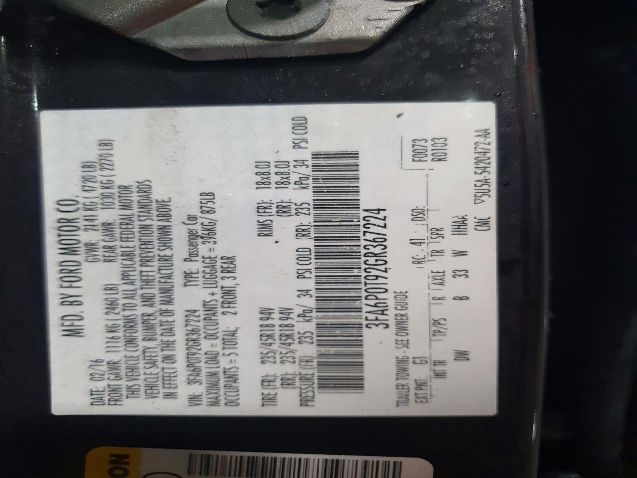 2016 Ford Fusion se
