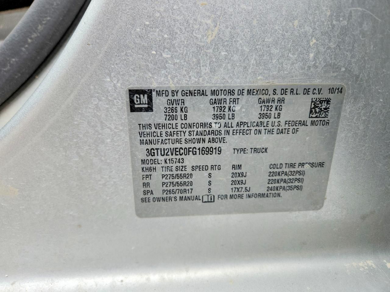 2015 GMC Sierra K1500 slt