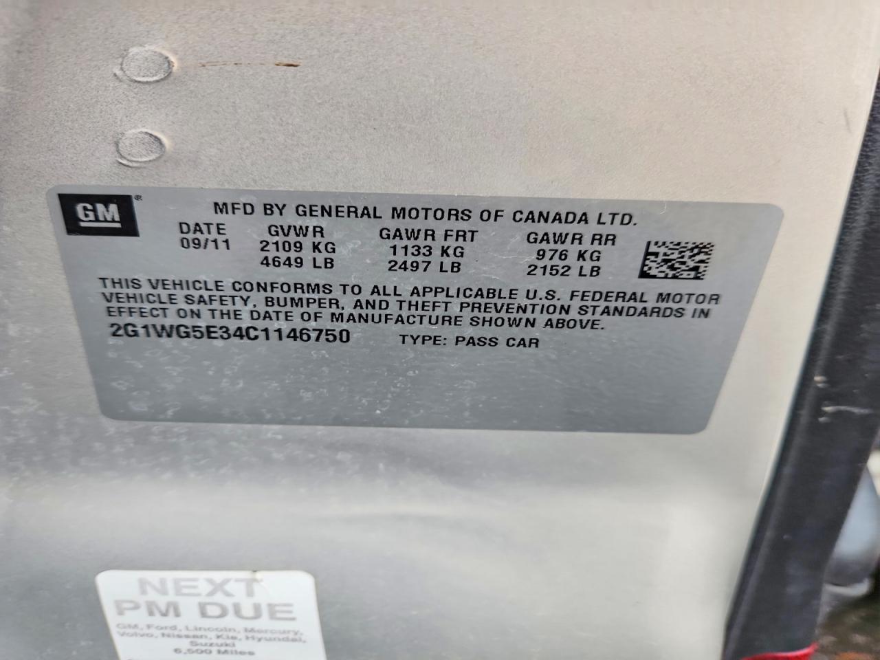 2012 Chevrolet Impala lt