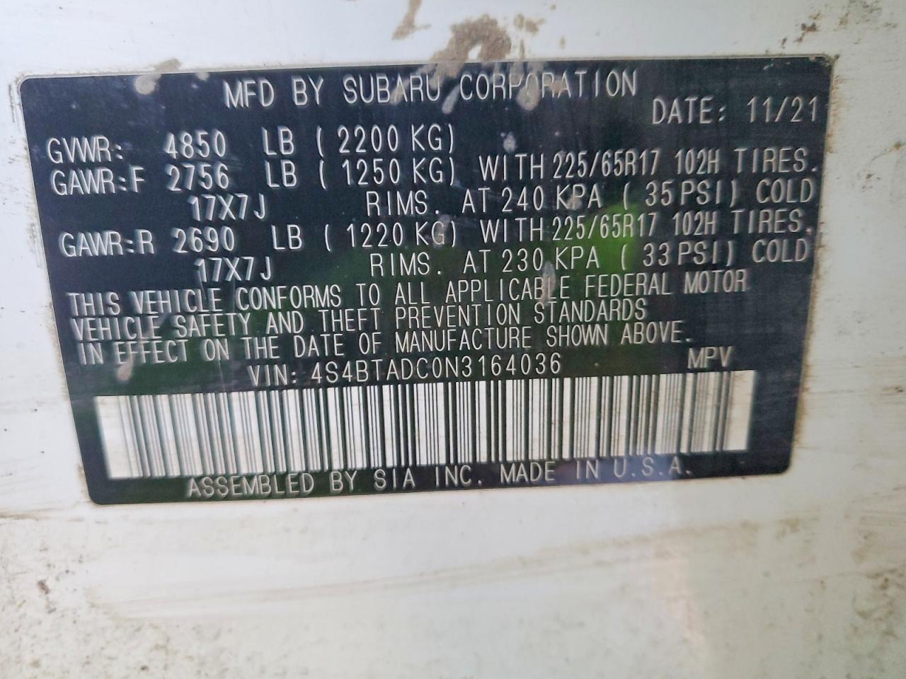 2022 Subaru Outback Premium