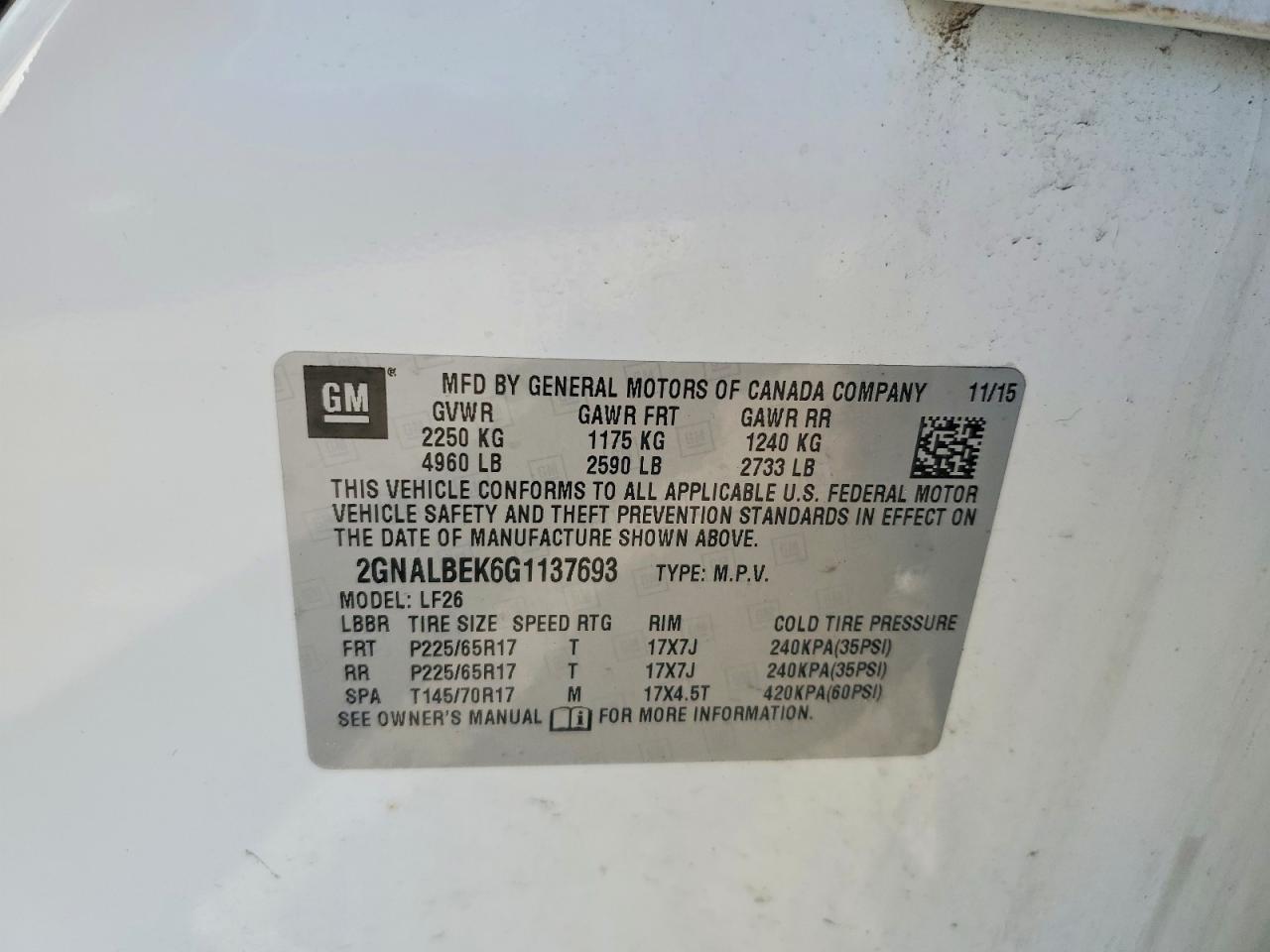 2016 Chevrolet Equinox ls