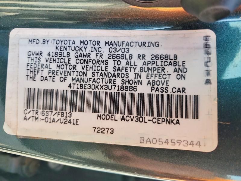 2003 Toyota Camry le