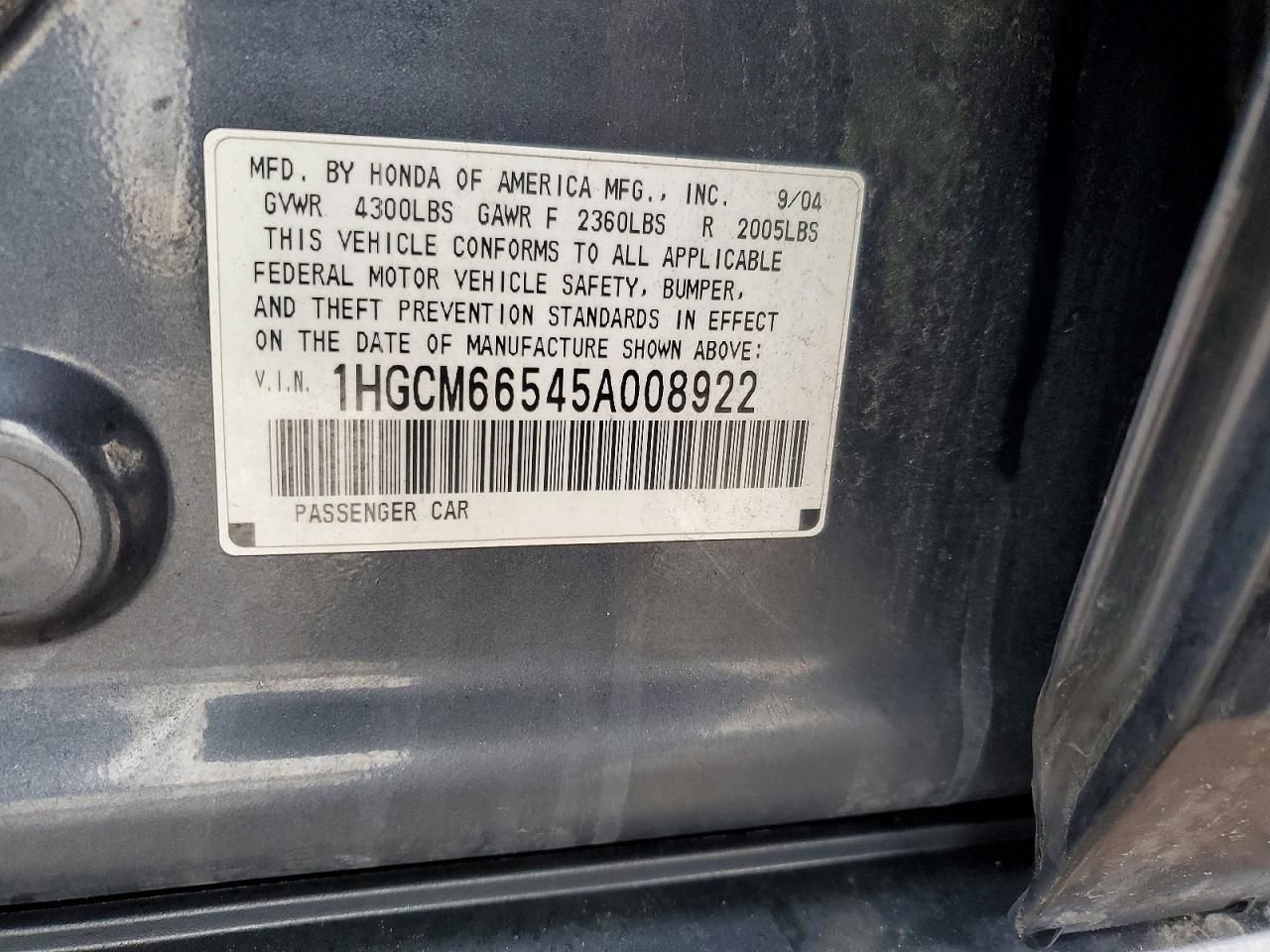 2005 Honda Accord ex