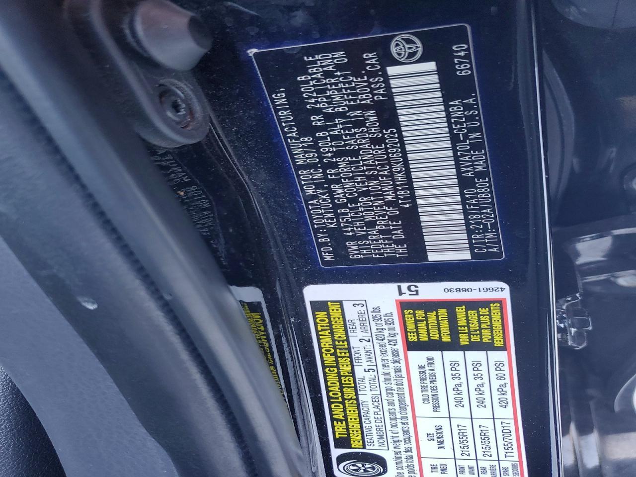 2019 Toyota Camry l