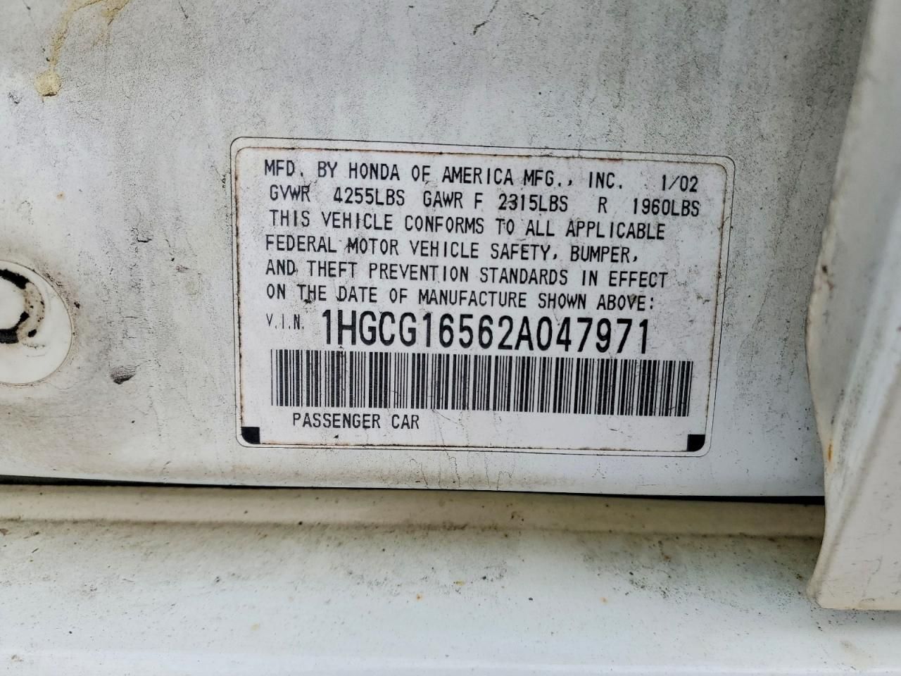 2002 Honda Accord ex