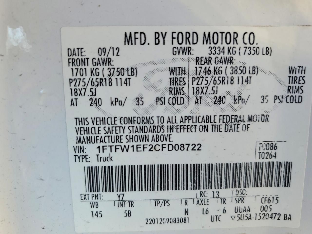 2012 Ford F150 Supercrew