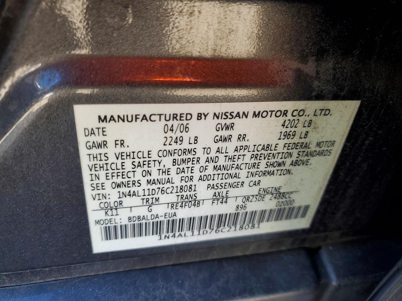 2006 Nissan Altima s