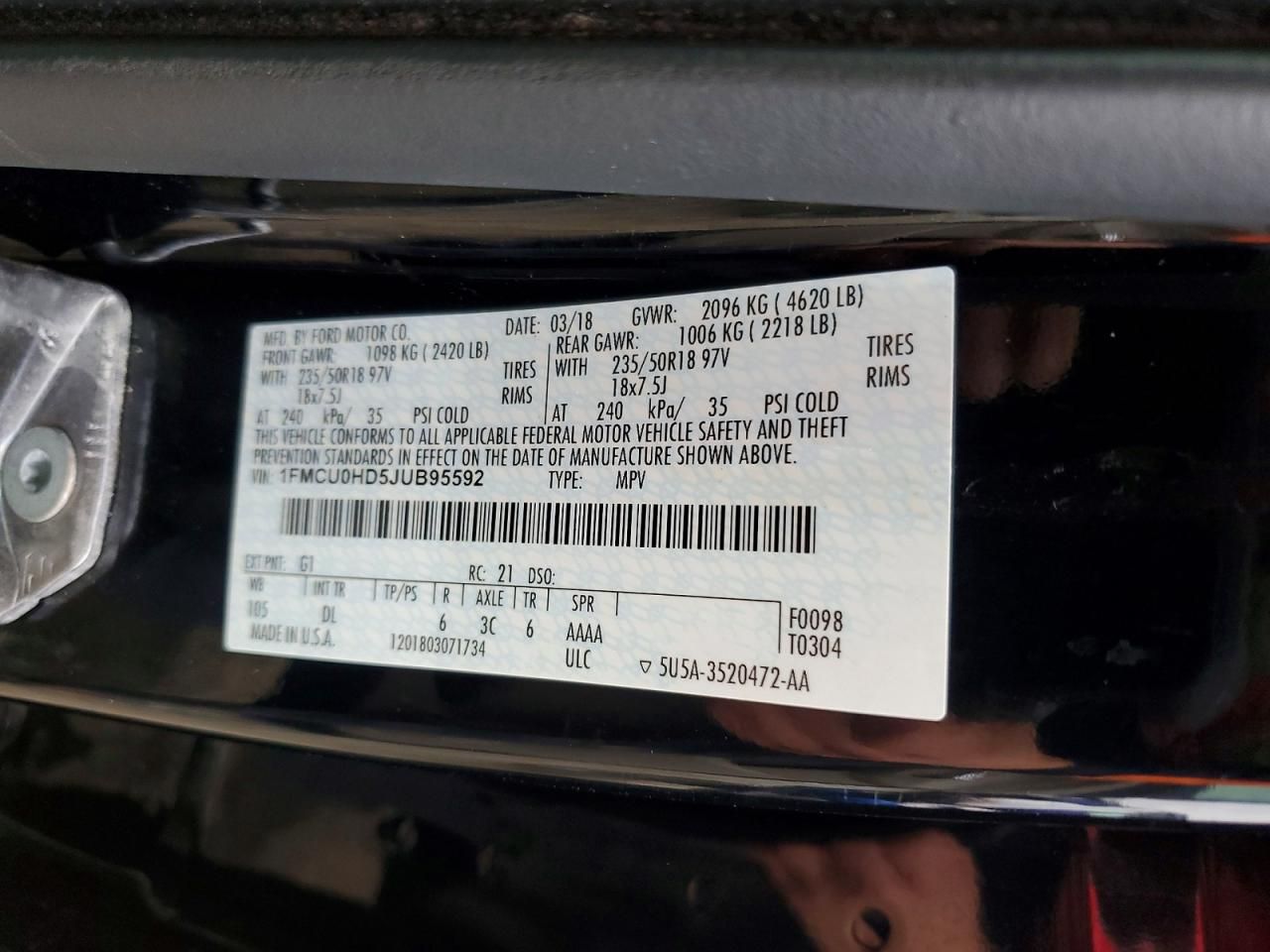 2018 Ford Escape sel