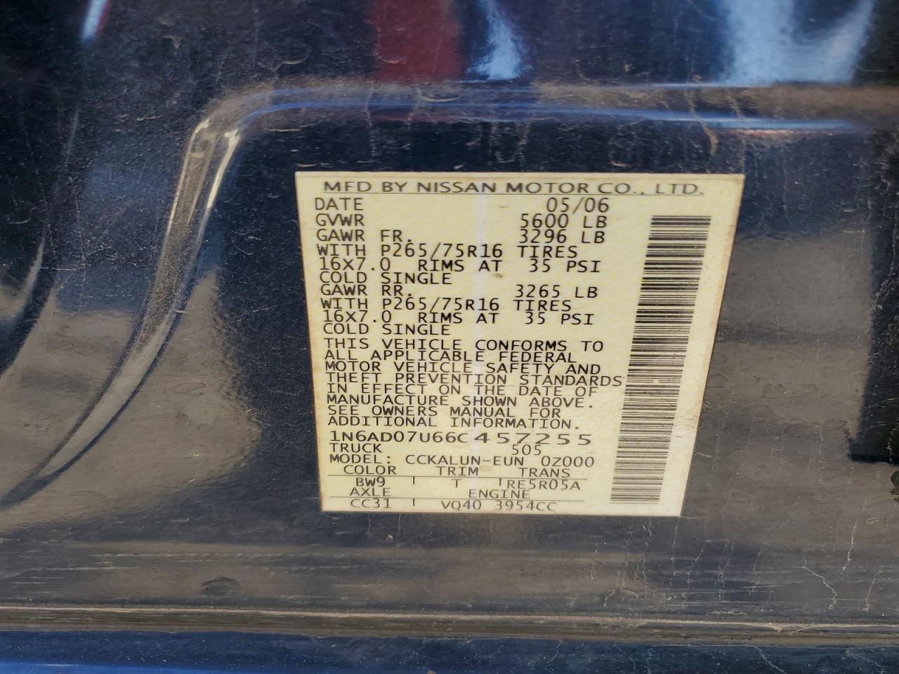 2006 Nissan Frontier Crew cab le