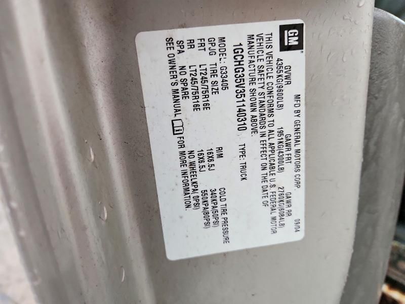 2005 Chev Express Cargo 3500 1