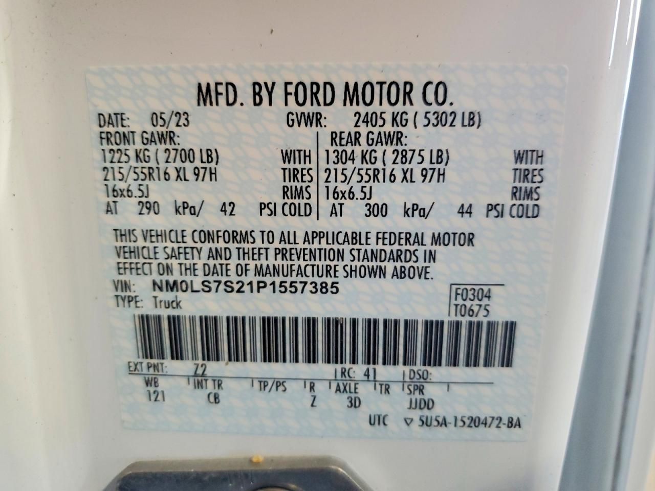 2023 Ford Transit Connect Delivery Van