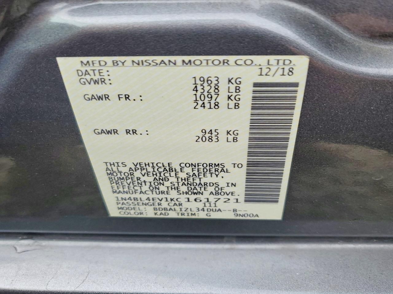 2019 Nissan Altima sl