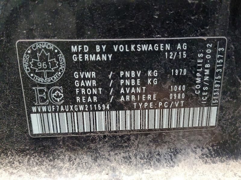 2016 Volkswagen Golf r