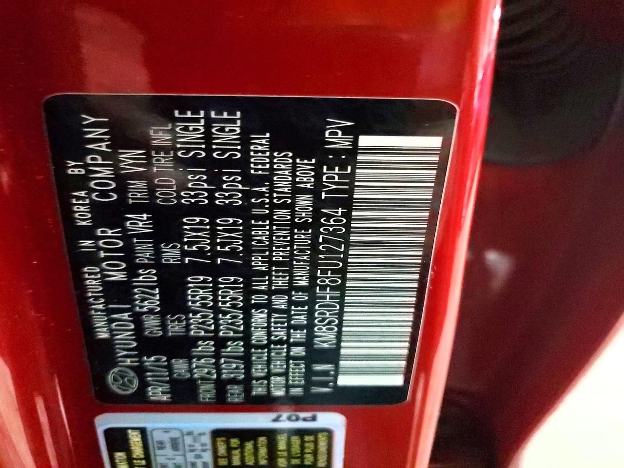 2015 Hyundai Santa fe gls