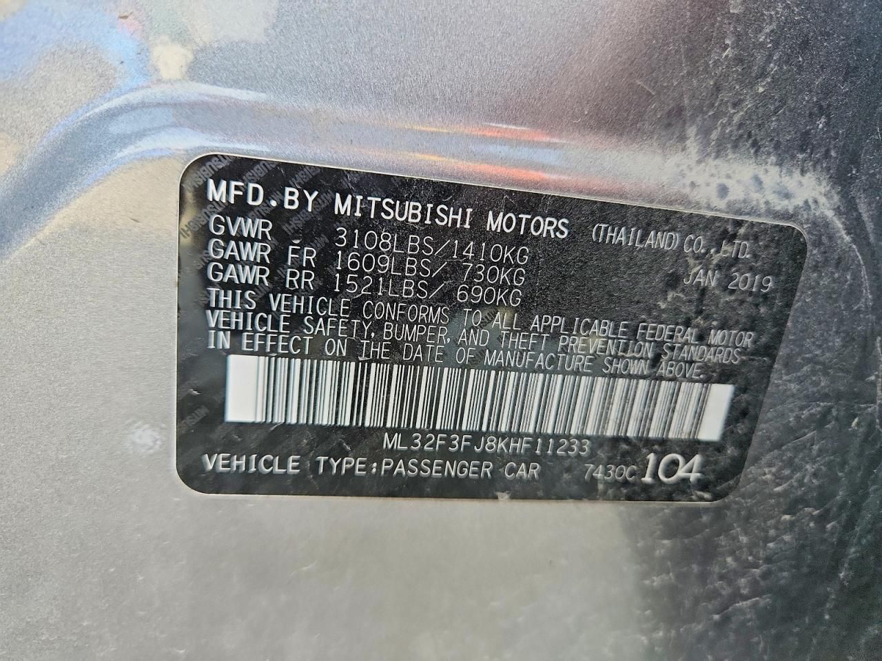 2019 Mitsubishi Mirage G4 es
