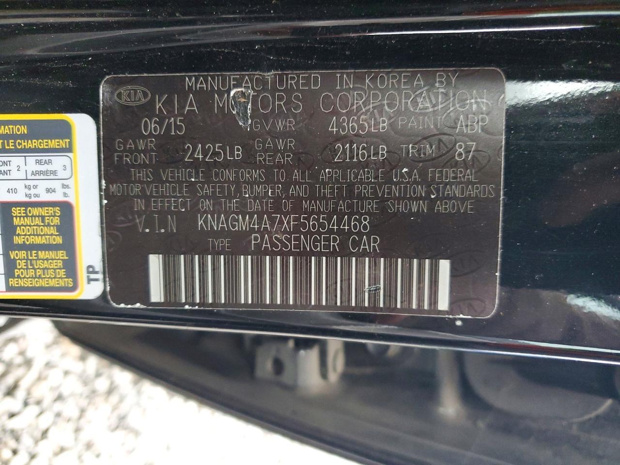 2015 KIA Optima lx