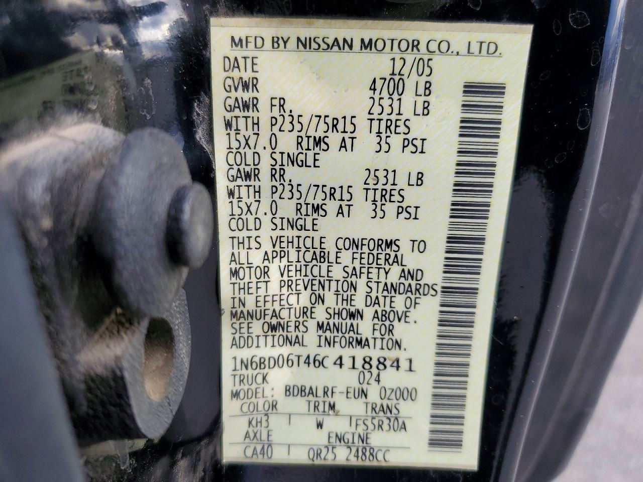 2006 Nissan Frontier King cab xe