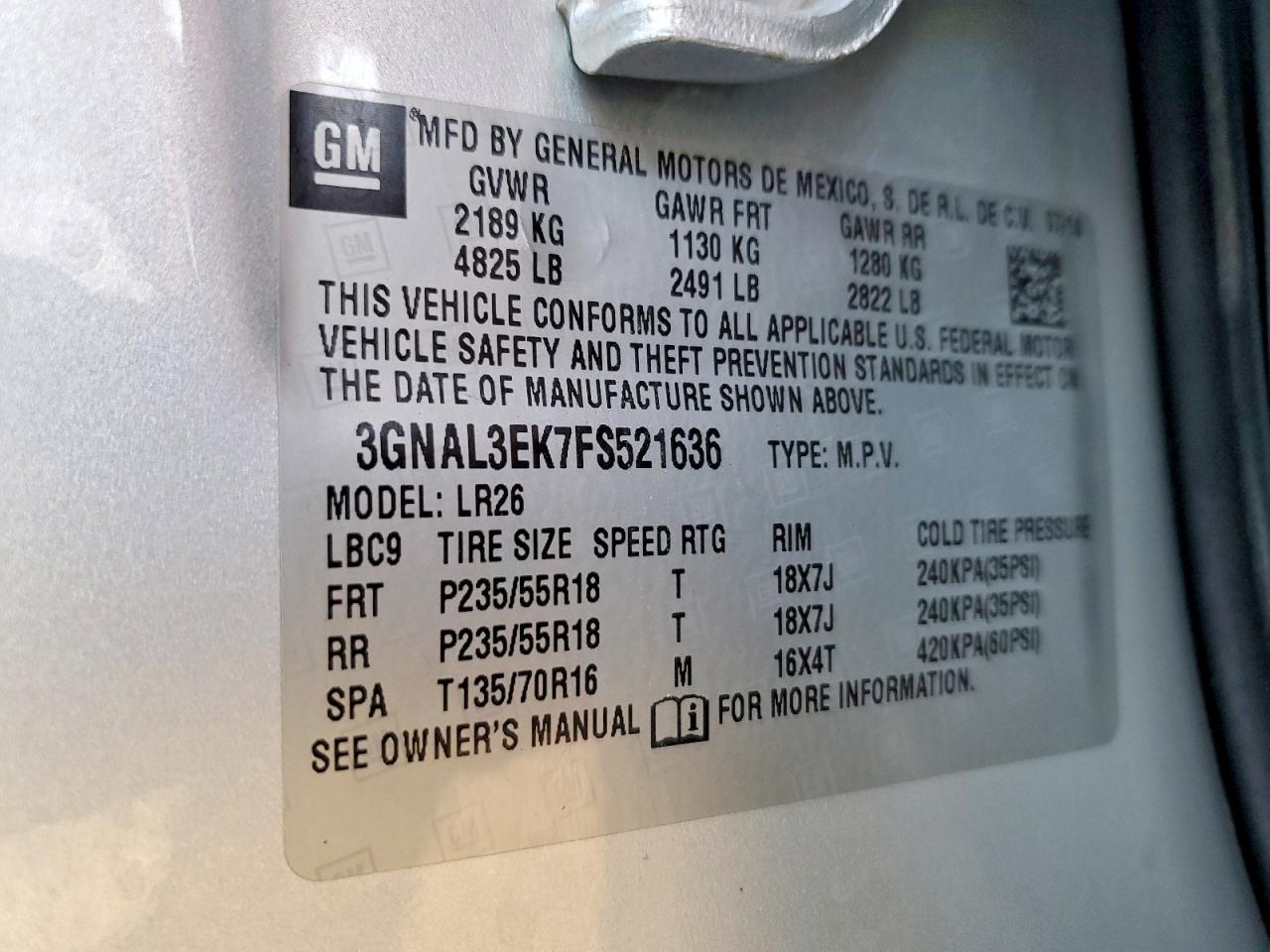 2015 Chevrolet Captiva lt