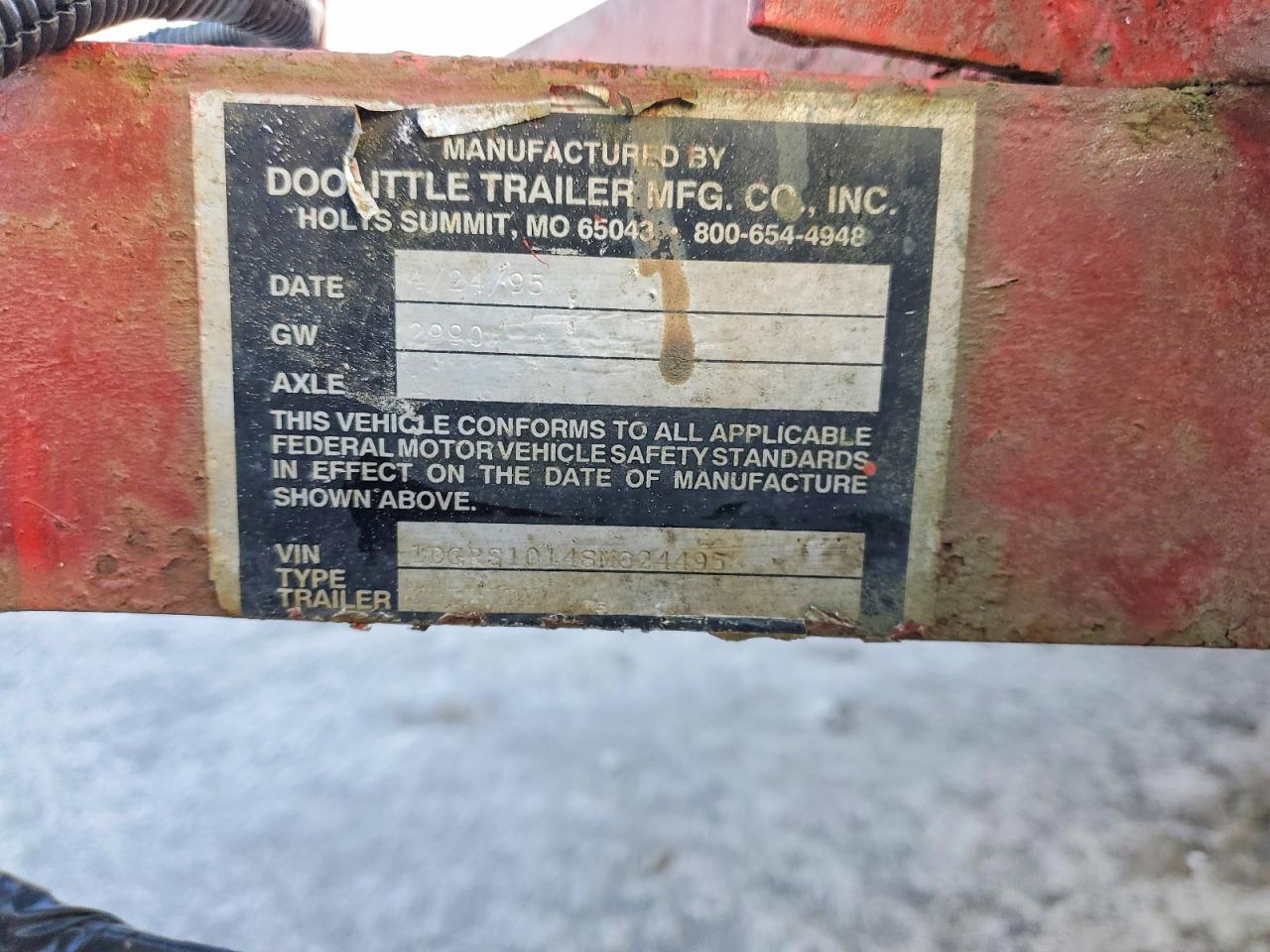 1995 Doolittle Utility Trailer