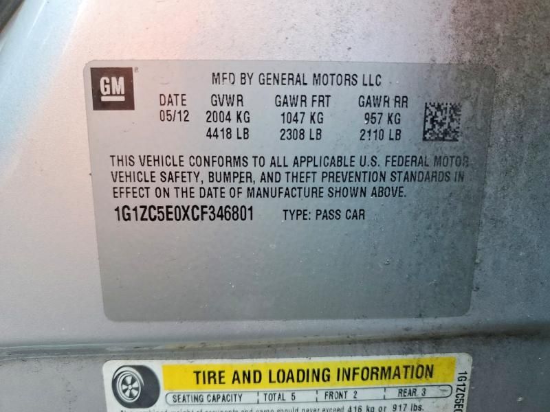 2012 Chevrolet Malibu 1LT