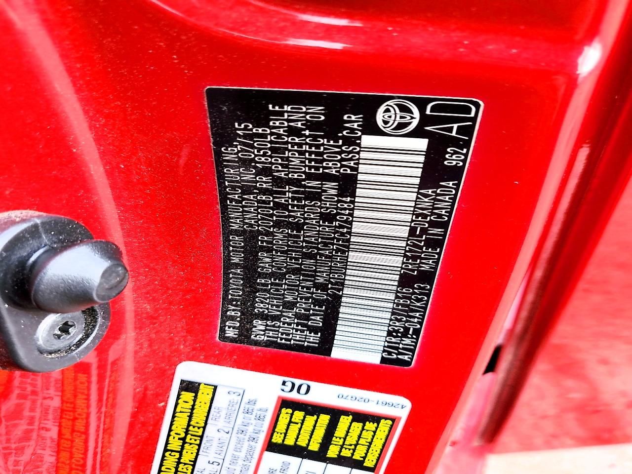 2015 Toyota Corolla l