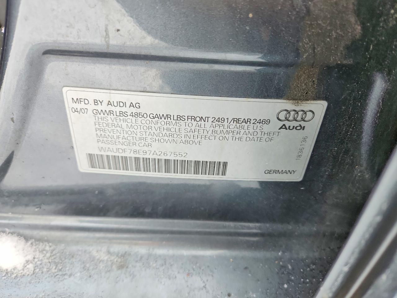 2007 Audi A4 2.0t Quattro