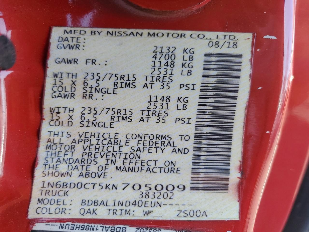 2019 Nissan Frontier s