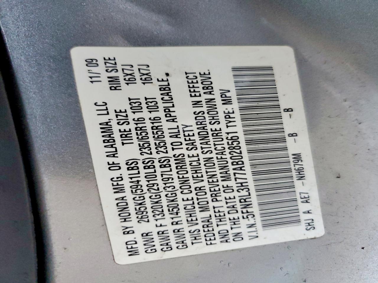 2010 Honda Odyssey exl