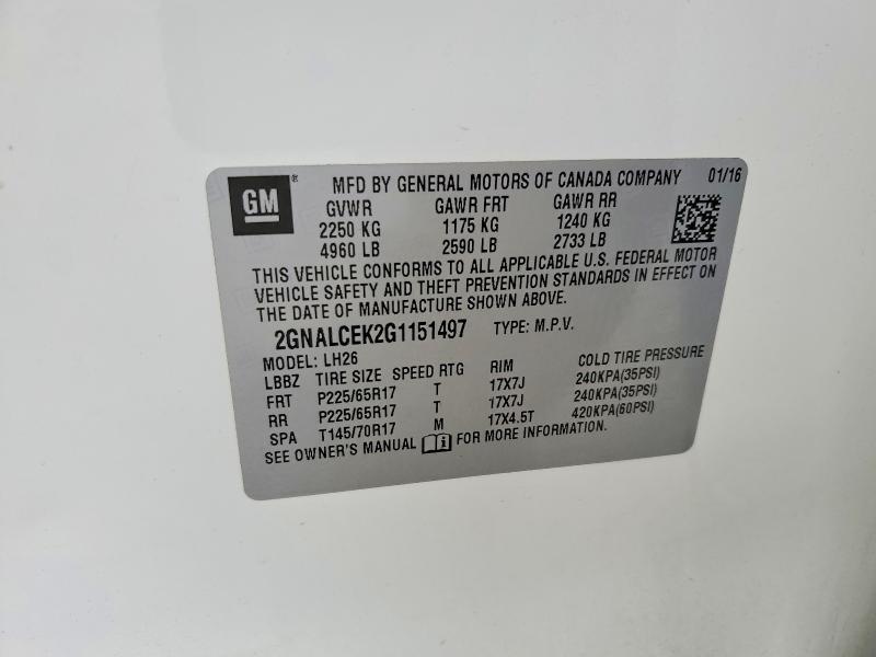 2016 Chevrolet Equinox lt