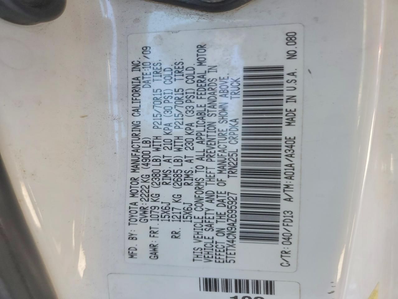 2010 Toyota Tacoma Access cab