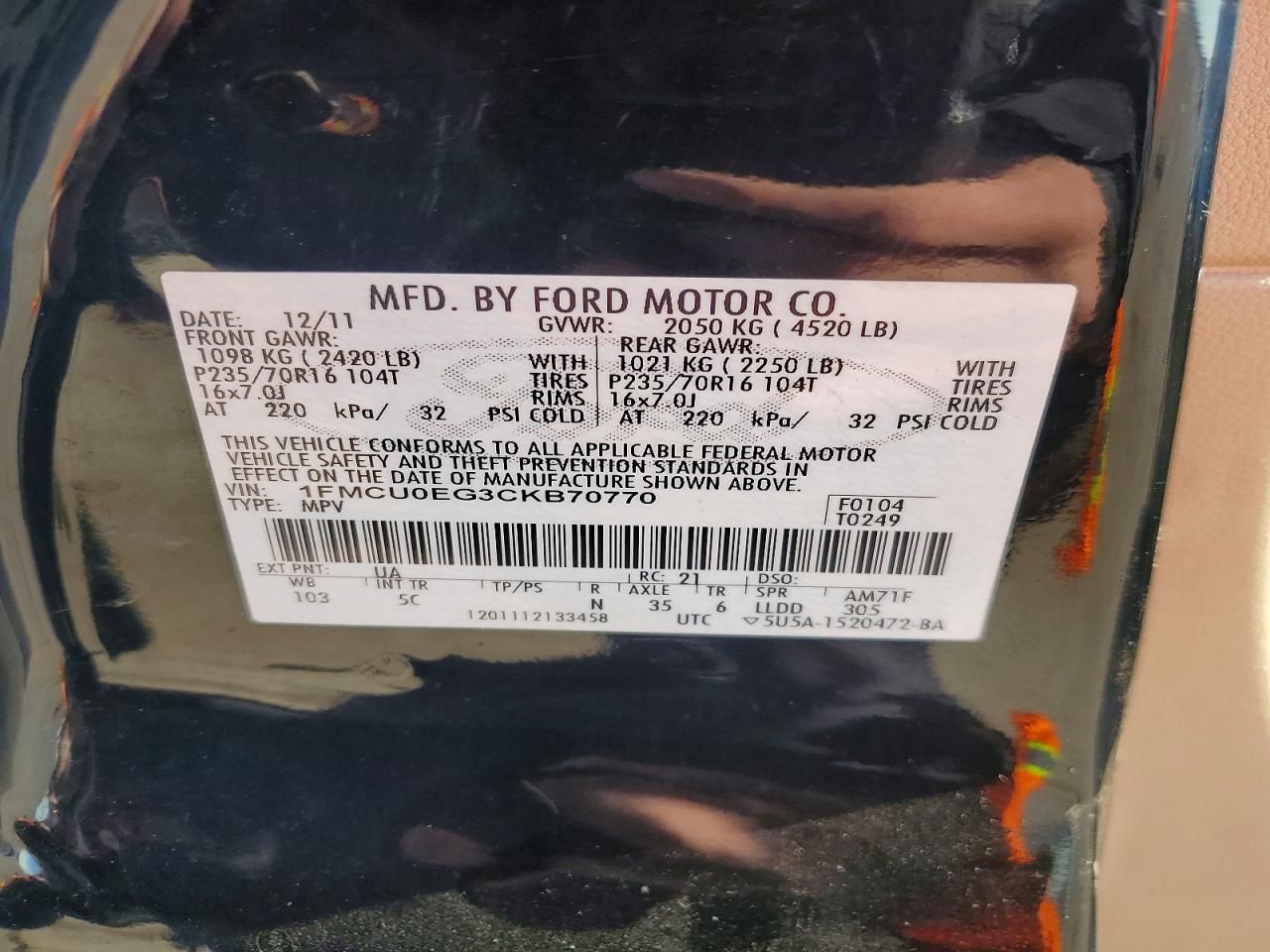 2012 Ford Escape Limited