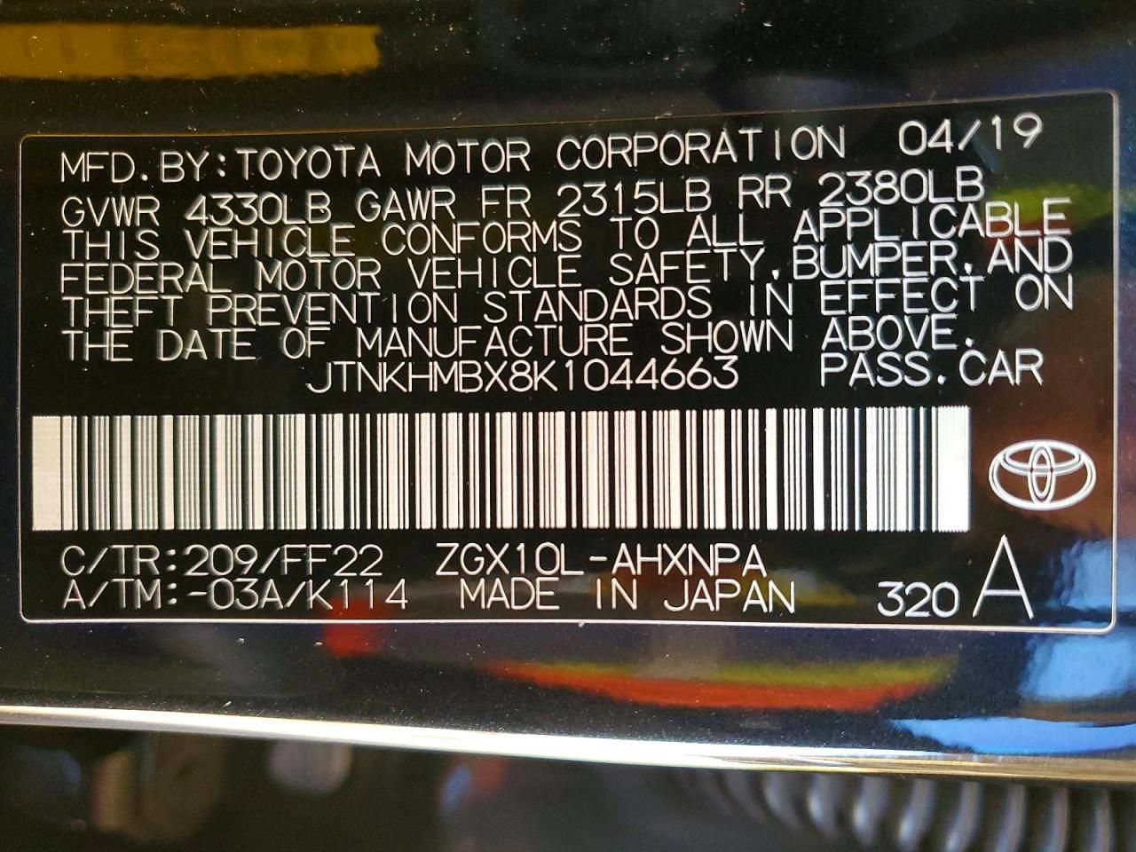 2019 Toyota C-hr xle