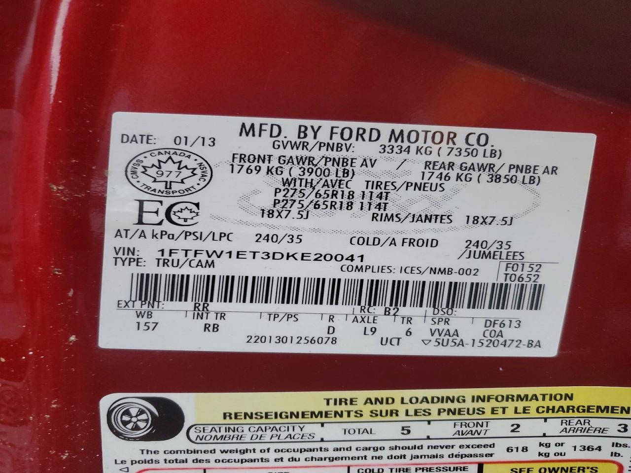 2013 Ford F150 Supercrew