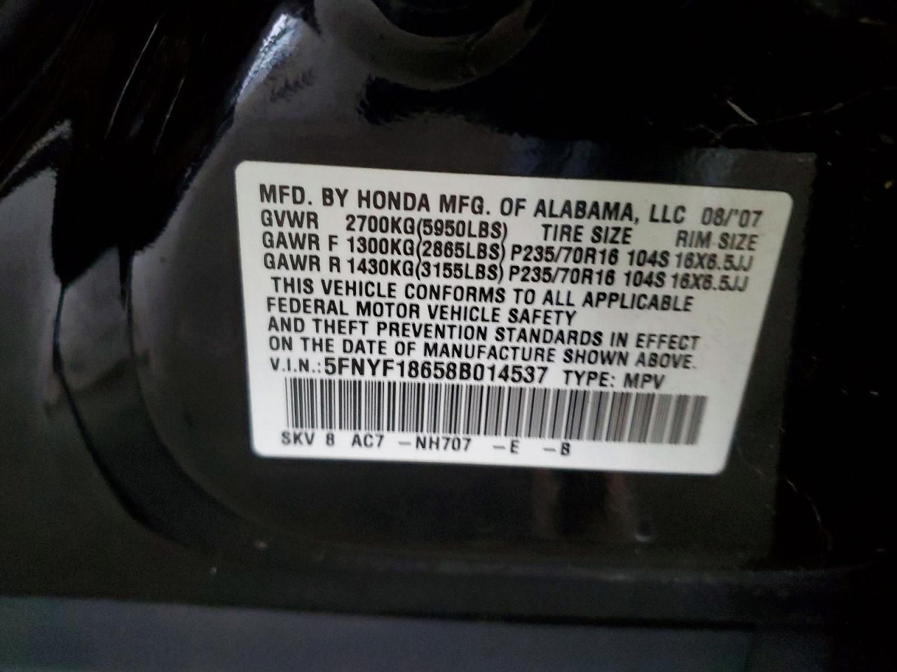 2008 Honda Pilot exl