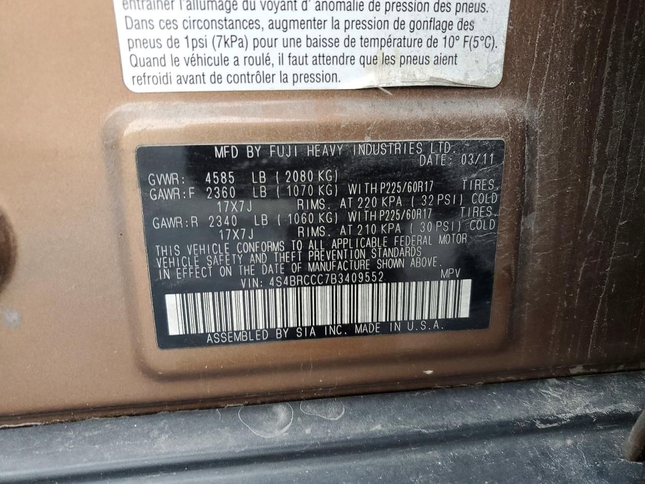 2011 Subaru Outback 2.5i Premium