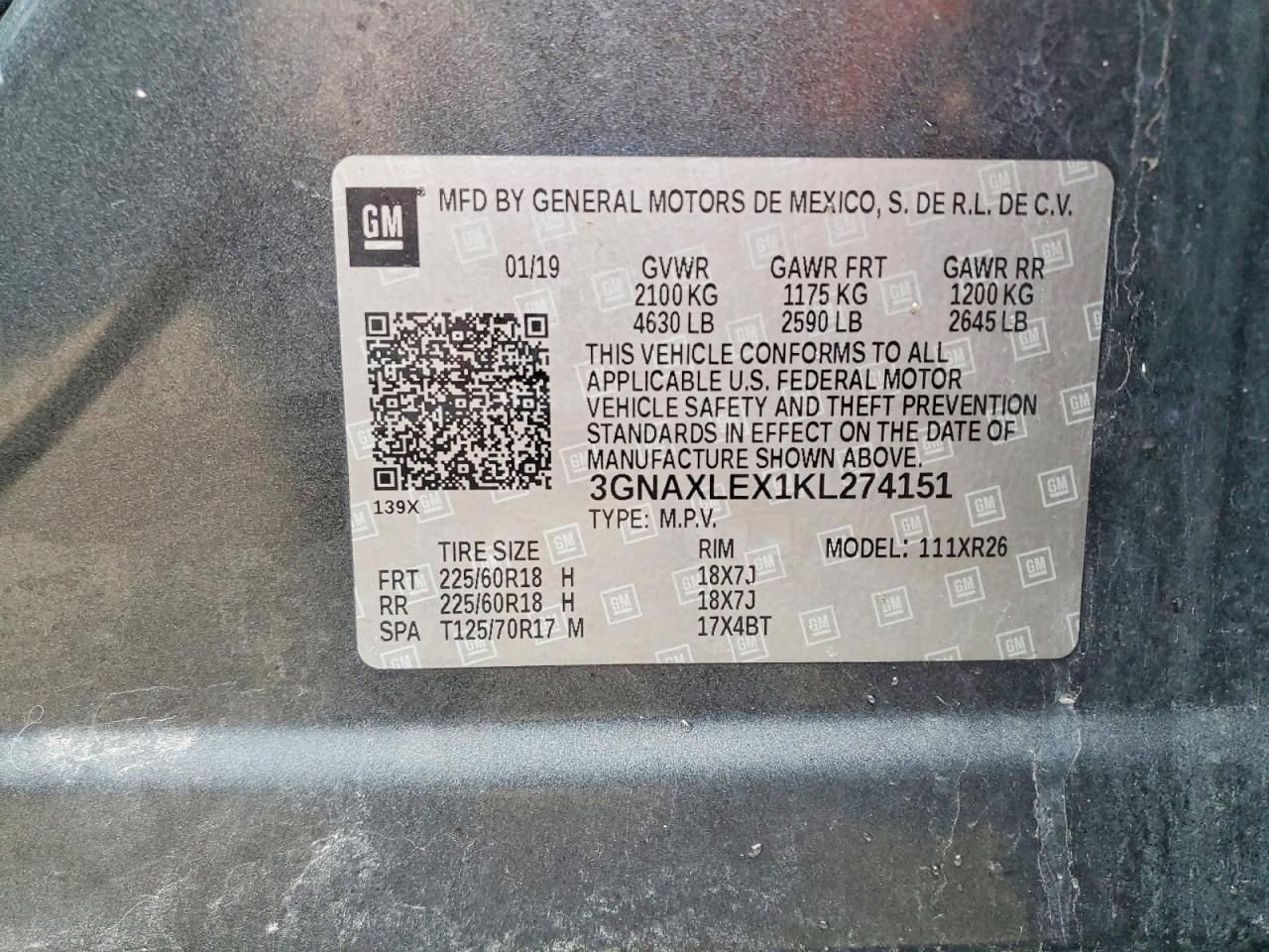 2019 Chevrolet Equinox lt