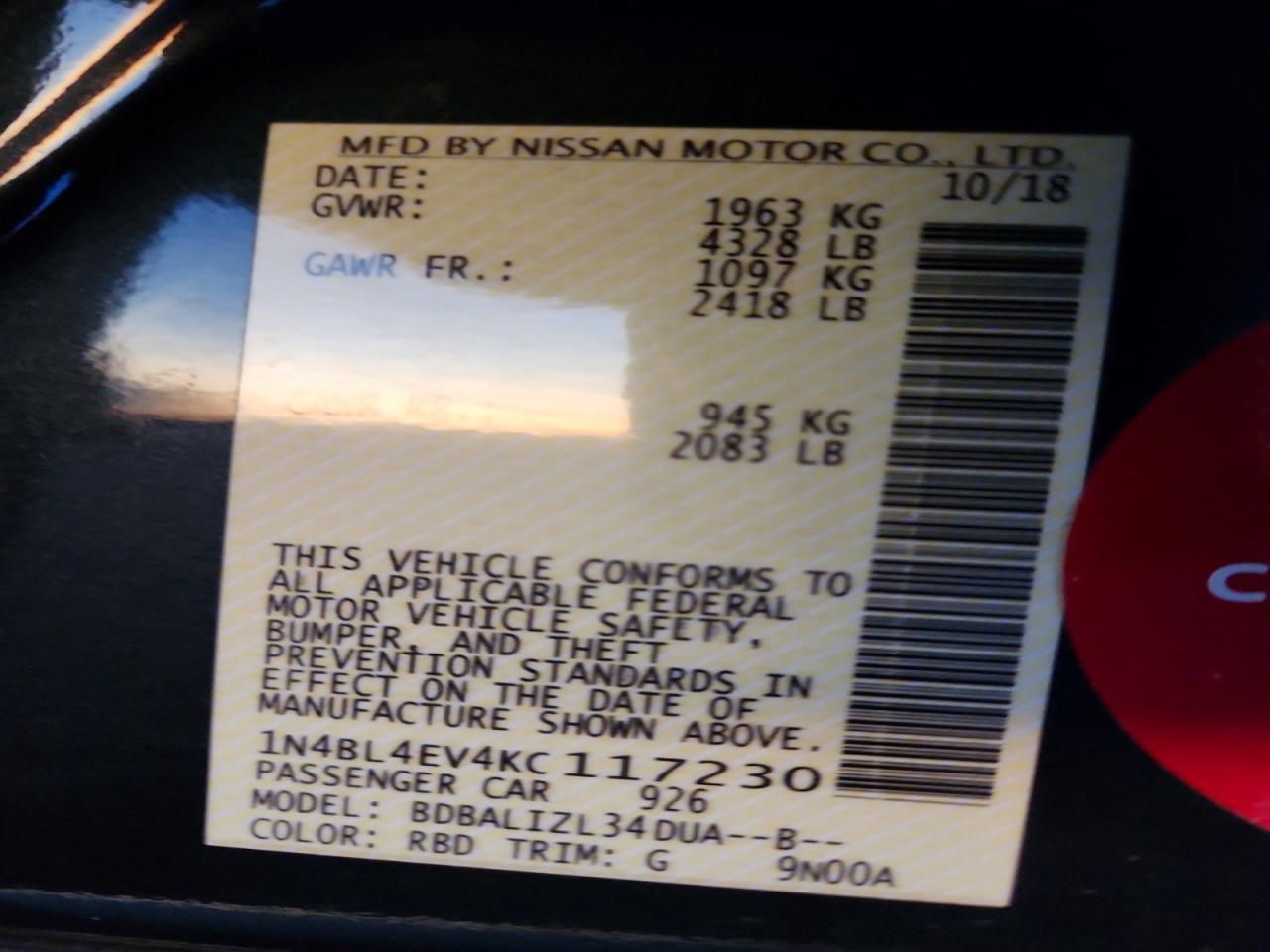 2019 Nissan Altima sl