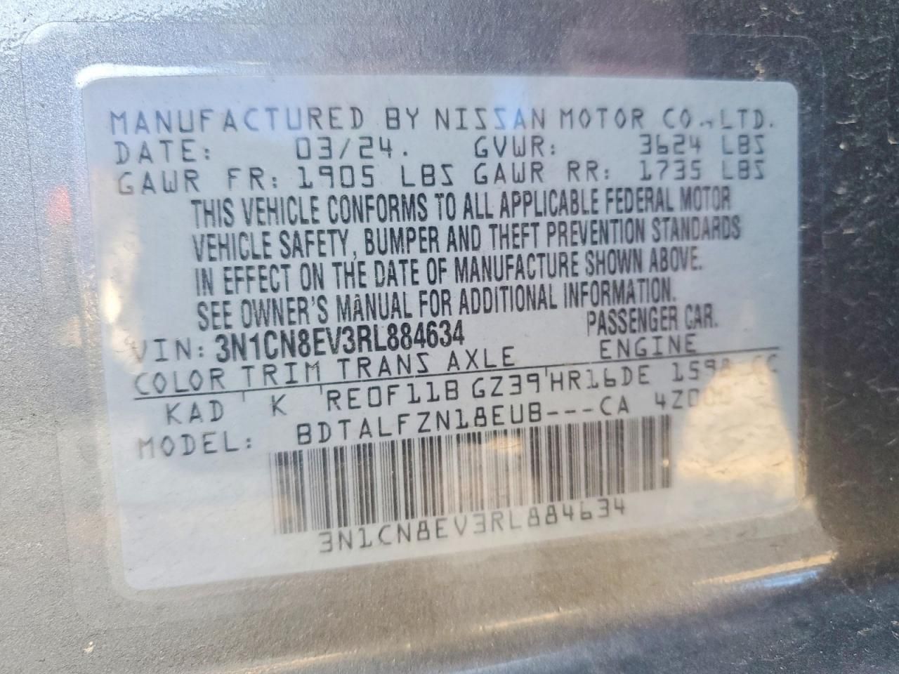 2024 Nissan Versa sv