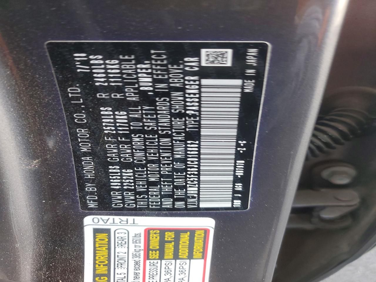 2018 Honda Clarity Touring