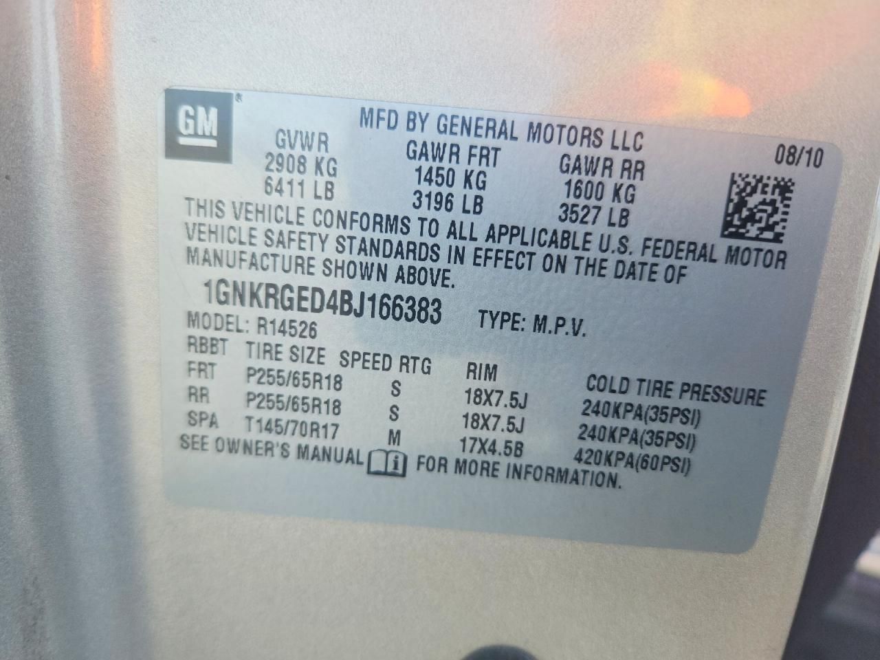 2011 Chevrolet Traverse lt