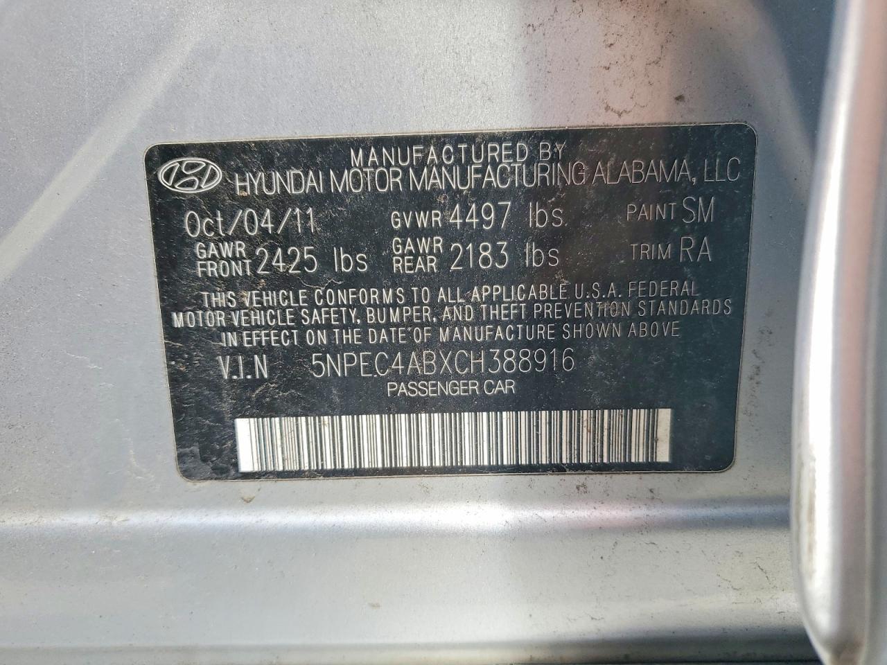 2012 Hyundai Sonata se