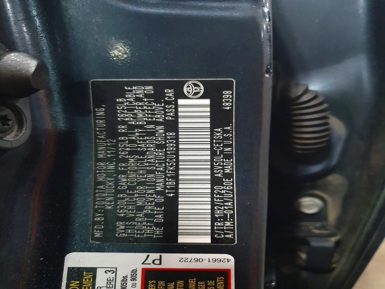 2012 Toyota Camry Base