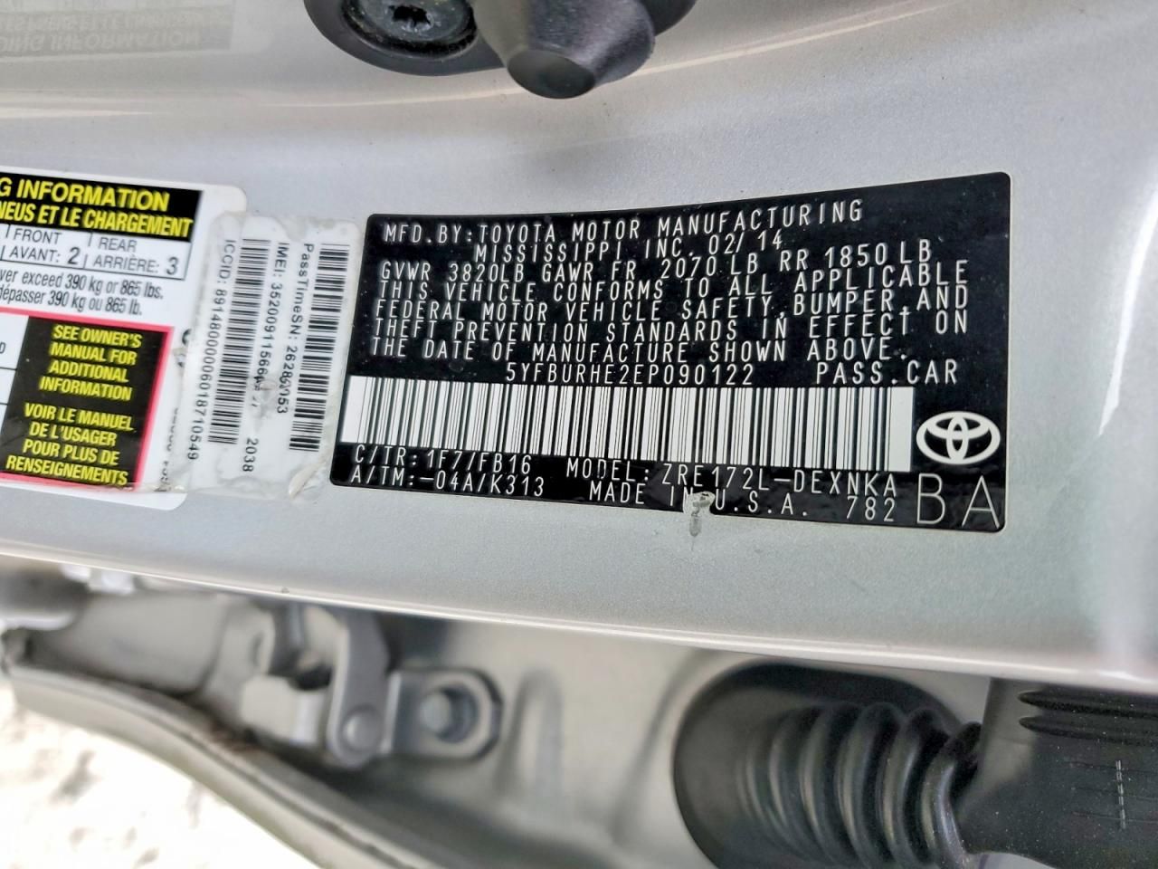 2014 Toyota Corolla l