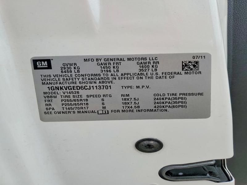 2012 Chevrolet Traverse lt