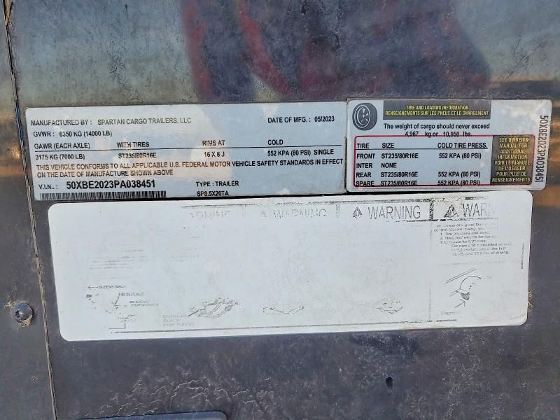 2023 Spartan Cargo Cargo Trl-enclosed Cargo Trailer