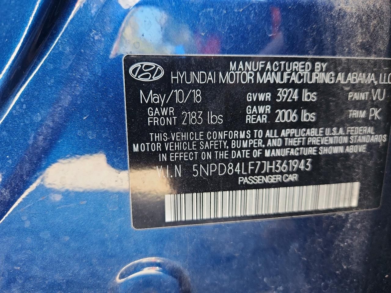 2018 Hyundai Elantra sel