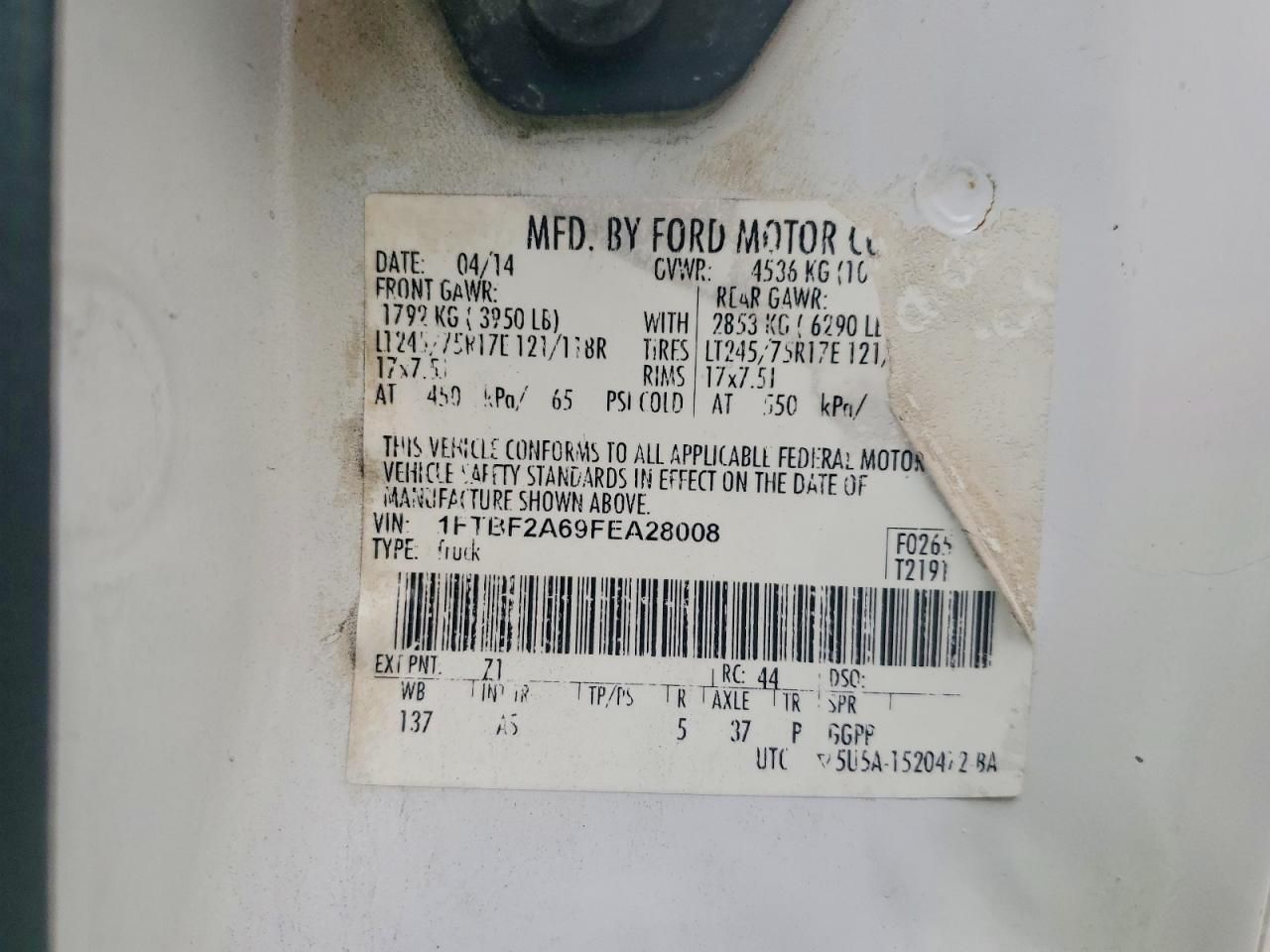 2015 Ford F250 Super Duty Utility / Service Truck