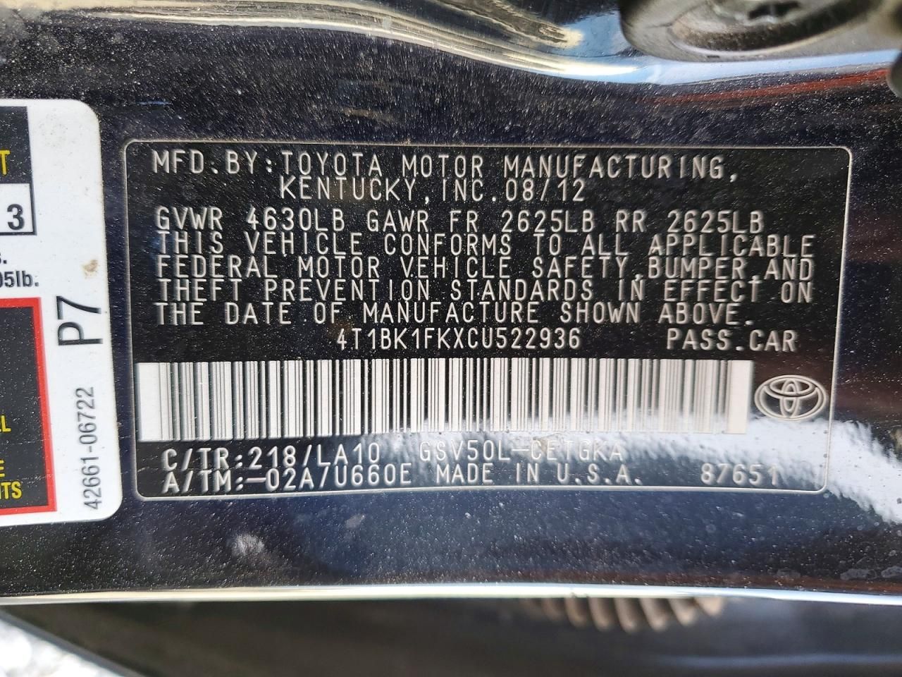 2012 Toyota Camry se